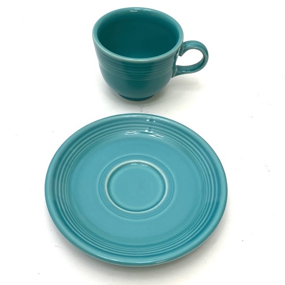 Homer Laughlin Fiestaware Flat Cup & Saucer Set Bundle - Picture 13 of 16